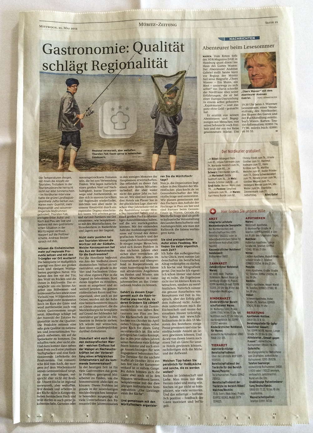 Müritzzeitung vom 21.05.2014