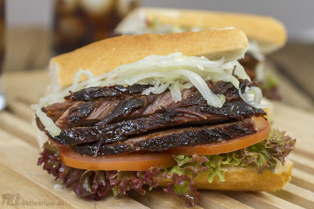 Beef Brisket (Rinderbrust) Sous-Vide USA Barbecue Sandwich